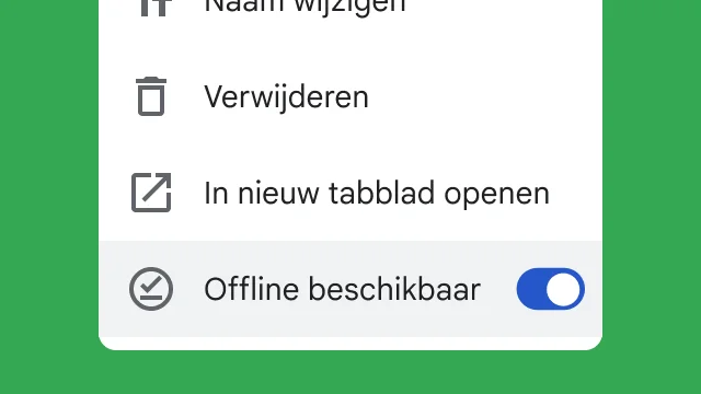 Met een schakelaar hebben gebruikers toegang tot hun bestanden terwijl ze offline werken.